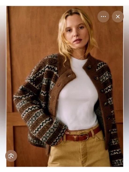 Sezane Sweaters - ISO: Sezane Thais Jacket in Brown Jacquard Small or Medium